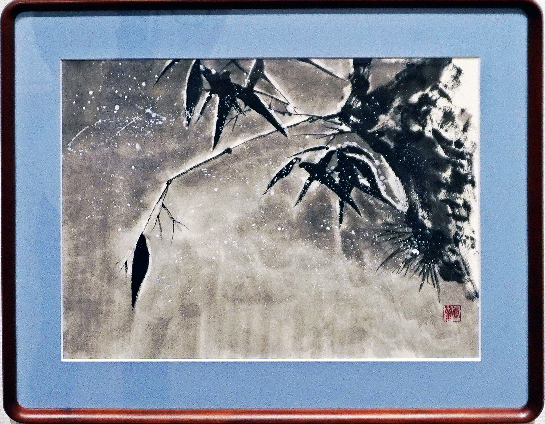 50 「雪中酔墨」F6 増田 香蘭