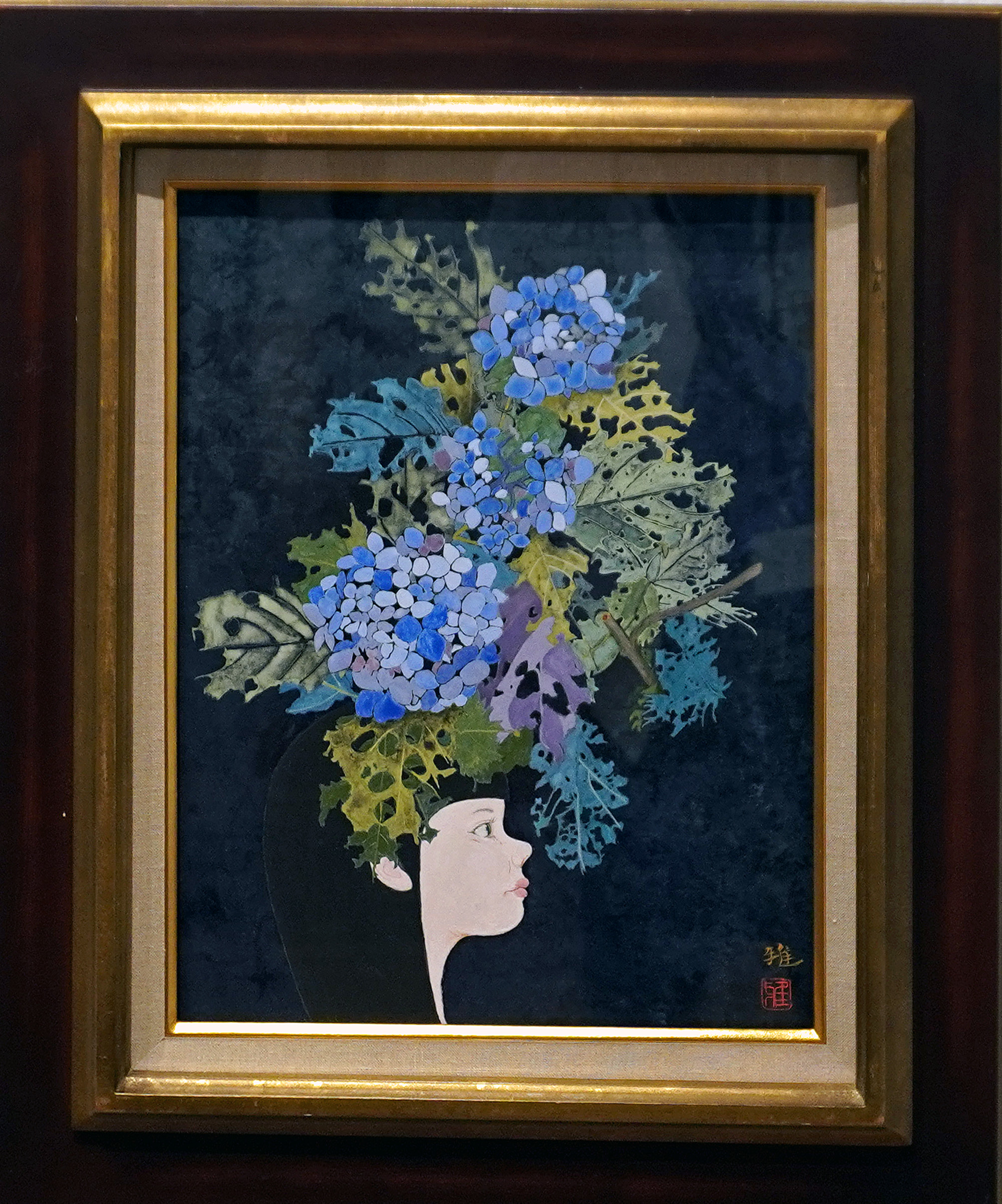71 「紫陽花の呟き」F6 古田 雅